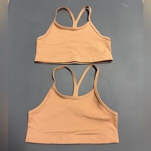 DSG: Lot of (2) Girls Tan Racerback Sports Bras, Size S